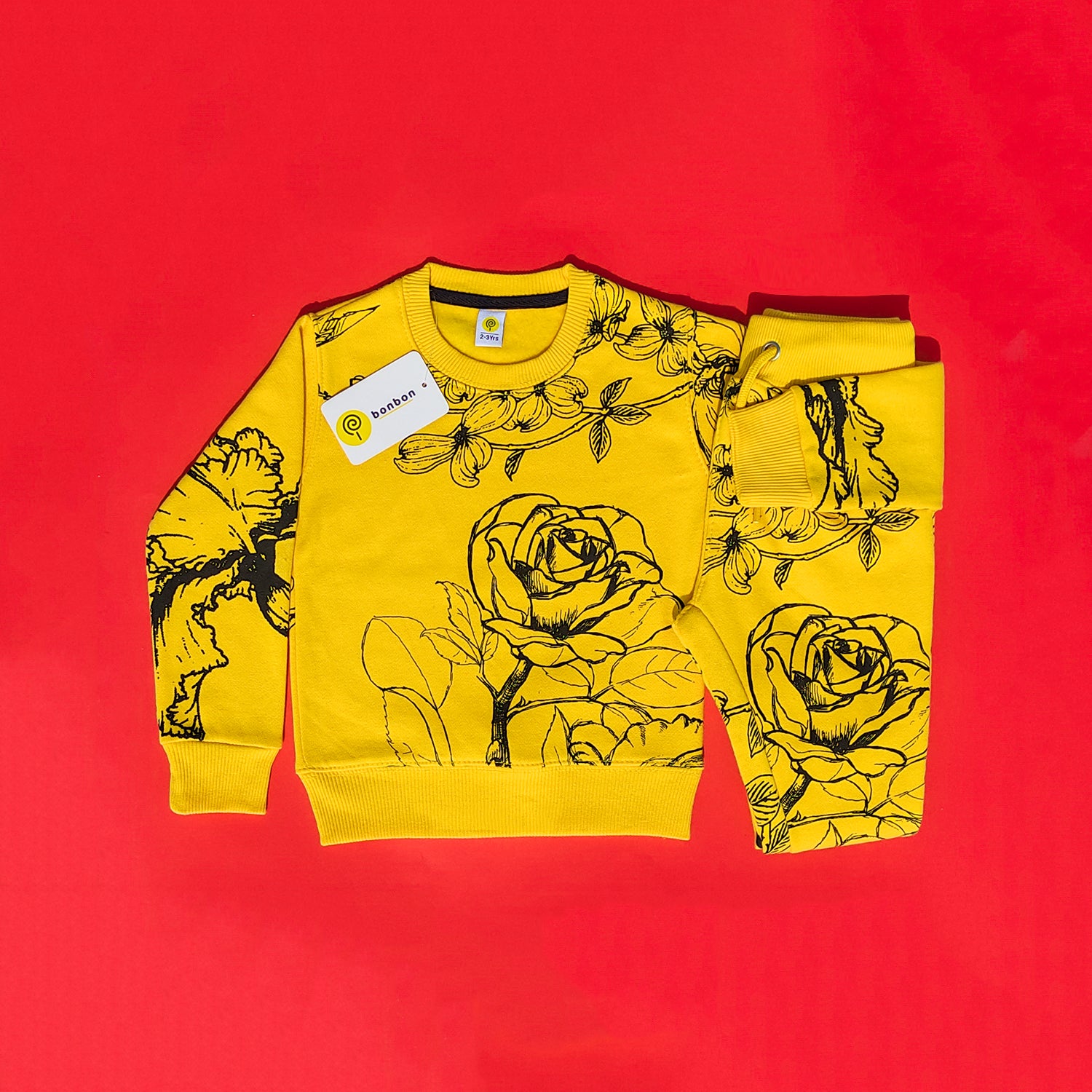 Yellow All-Over Printed Tracksuit