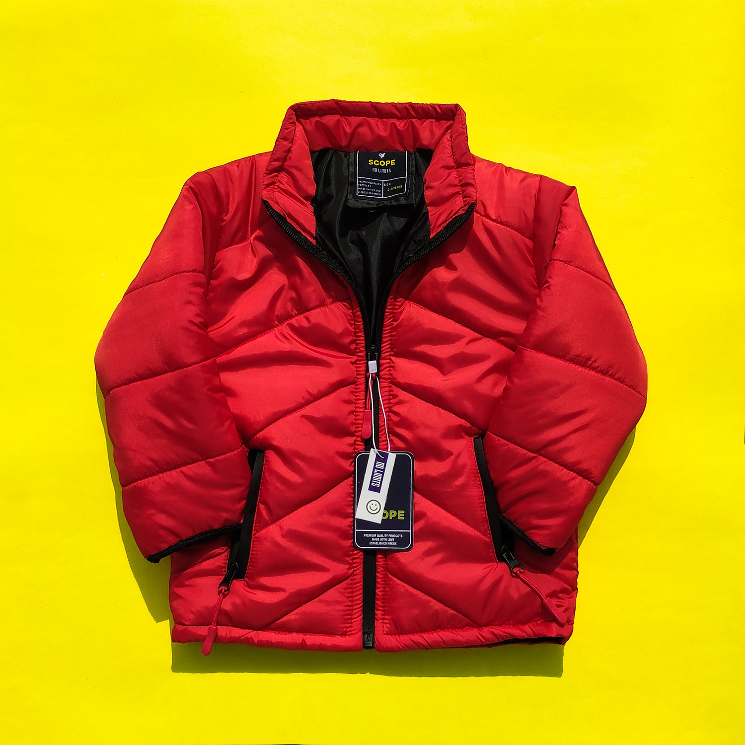 Red Full Sleeves Puffer Jacket
