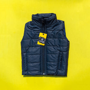 Blue Sleeveless Puffer Jacket