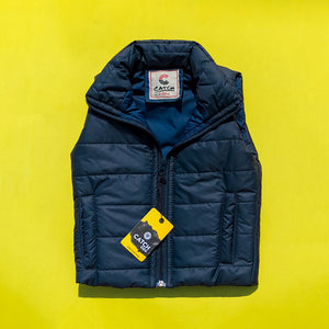 Blue Sleeveless Puffer Jacket