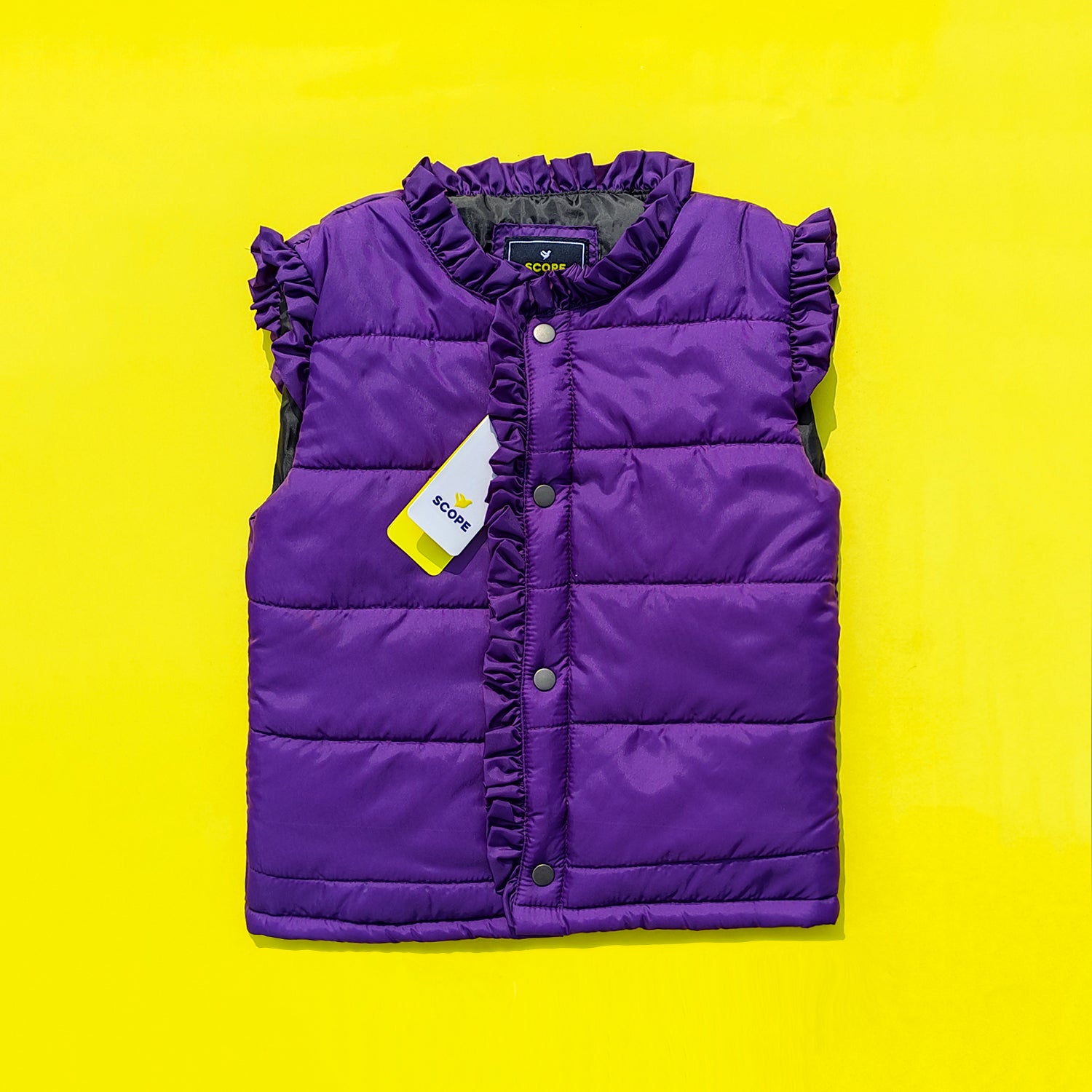 Purple Sleeveless Puffer Jacket