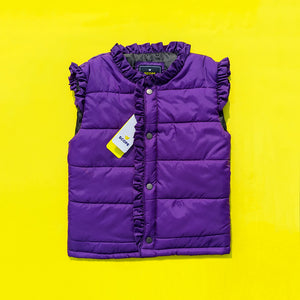 Purple Sleeveless Puffer Jacket