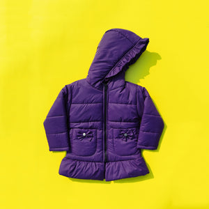 Purple Full Sleeves Puffer Jacket