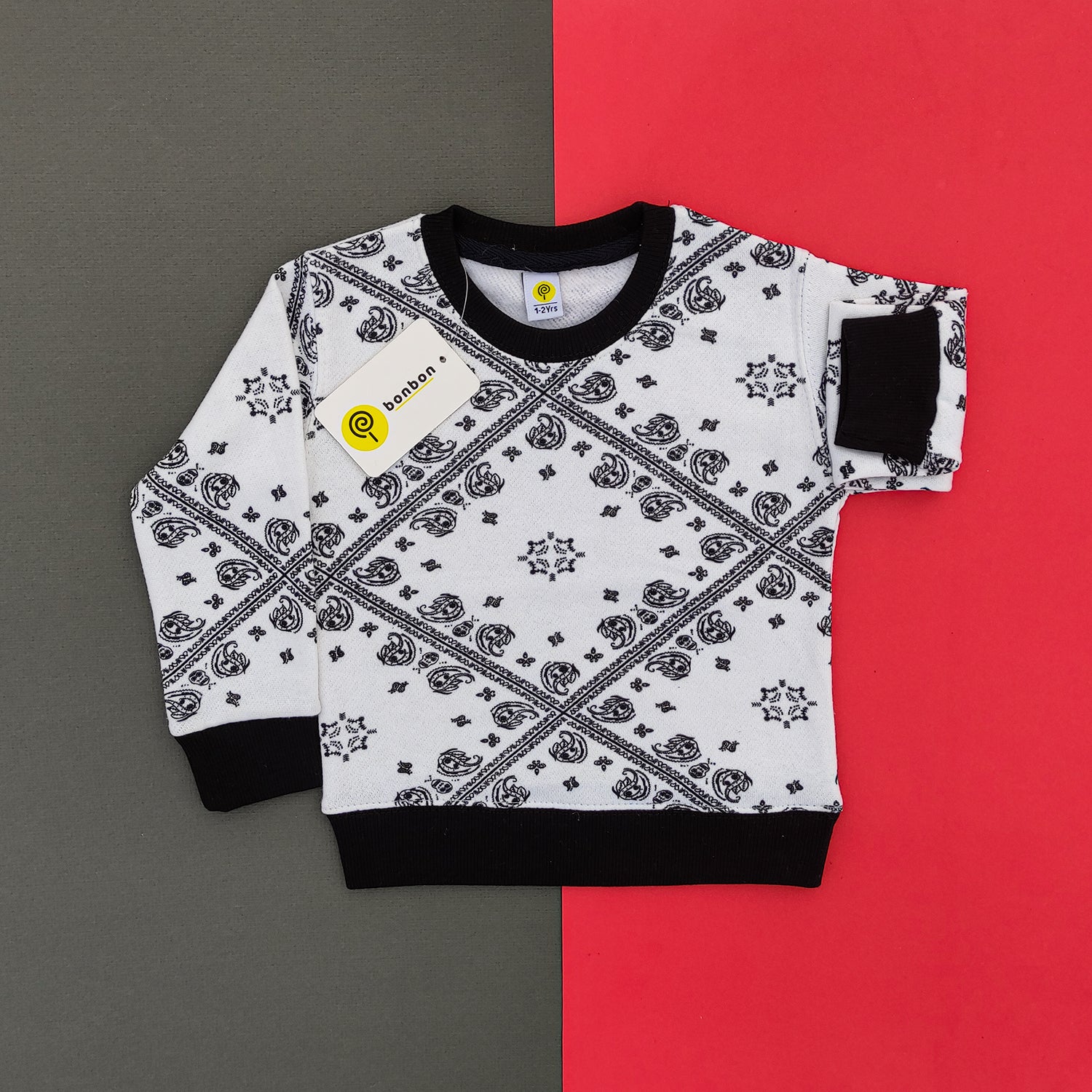 Indian White All-Over Printed Sweatshirt