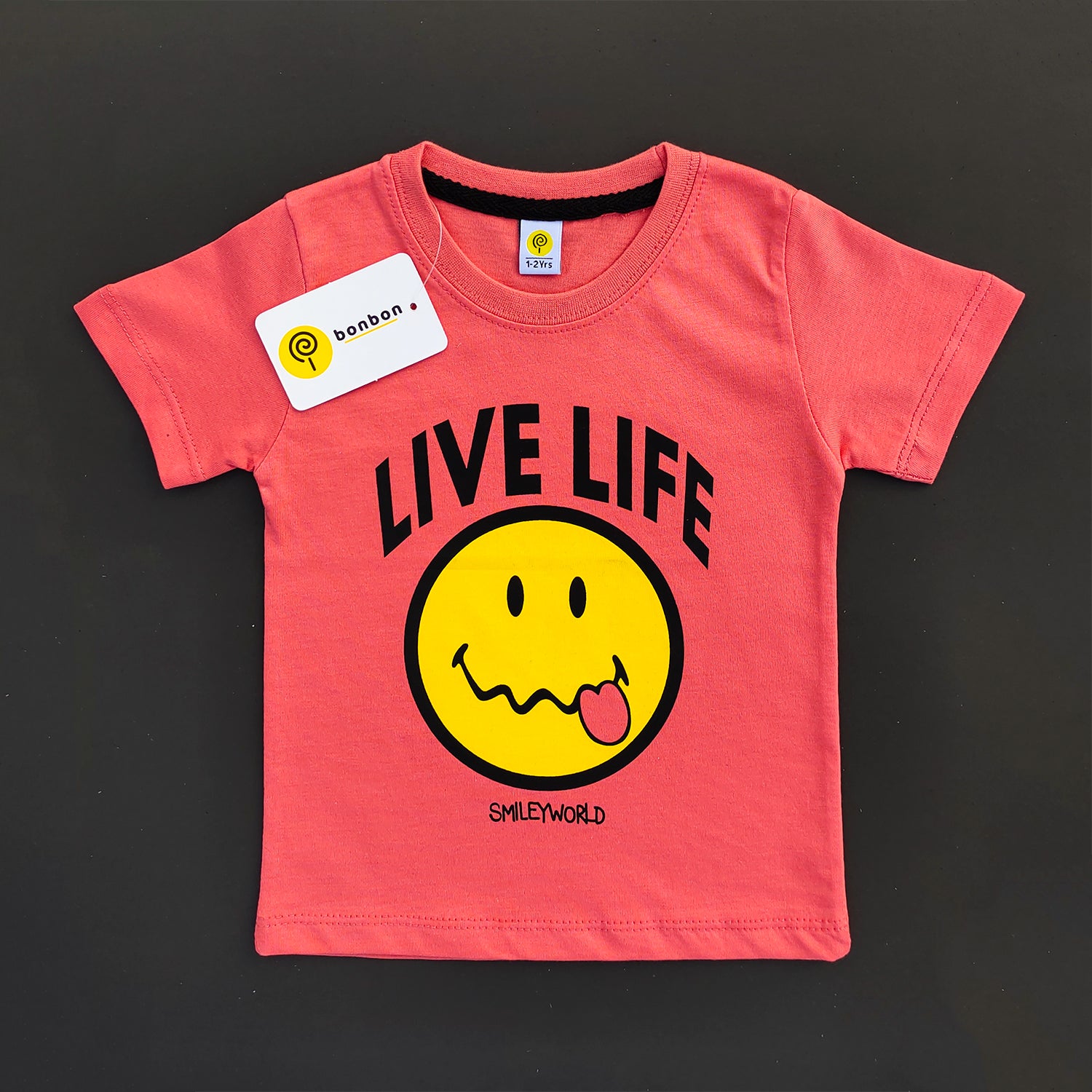 Smiley World Coral Tee